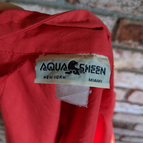 ๐ฌ๏ธ Vintage 80s Red Aqua Sheen Windbreaker XL - Picture 10 of 11